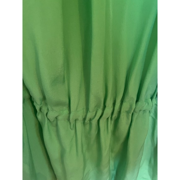 Leifsdottir Anthropologie Silk Sleeveless Front Pockets Mini Kelly Green dress 6 - Picture 10 of 11